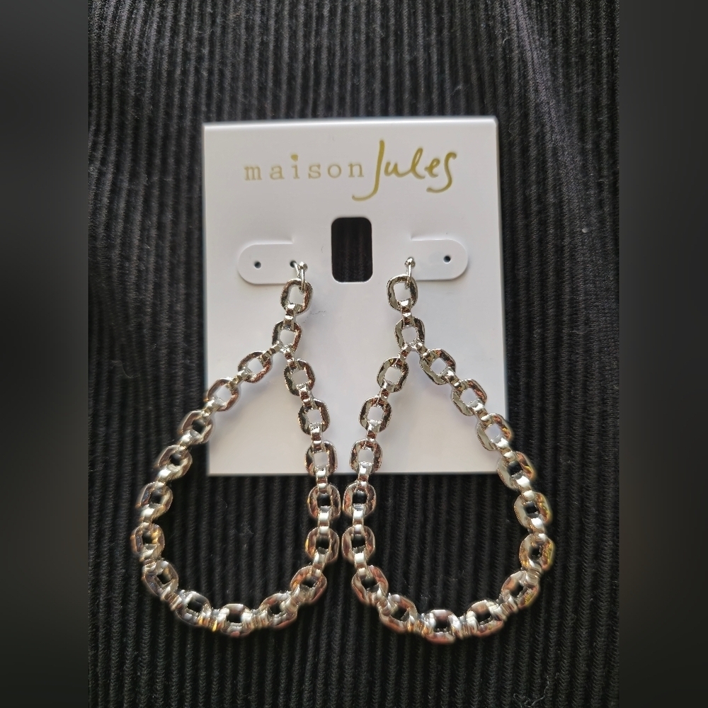 Maison Jules Silver Chain Link Earrings